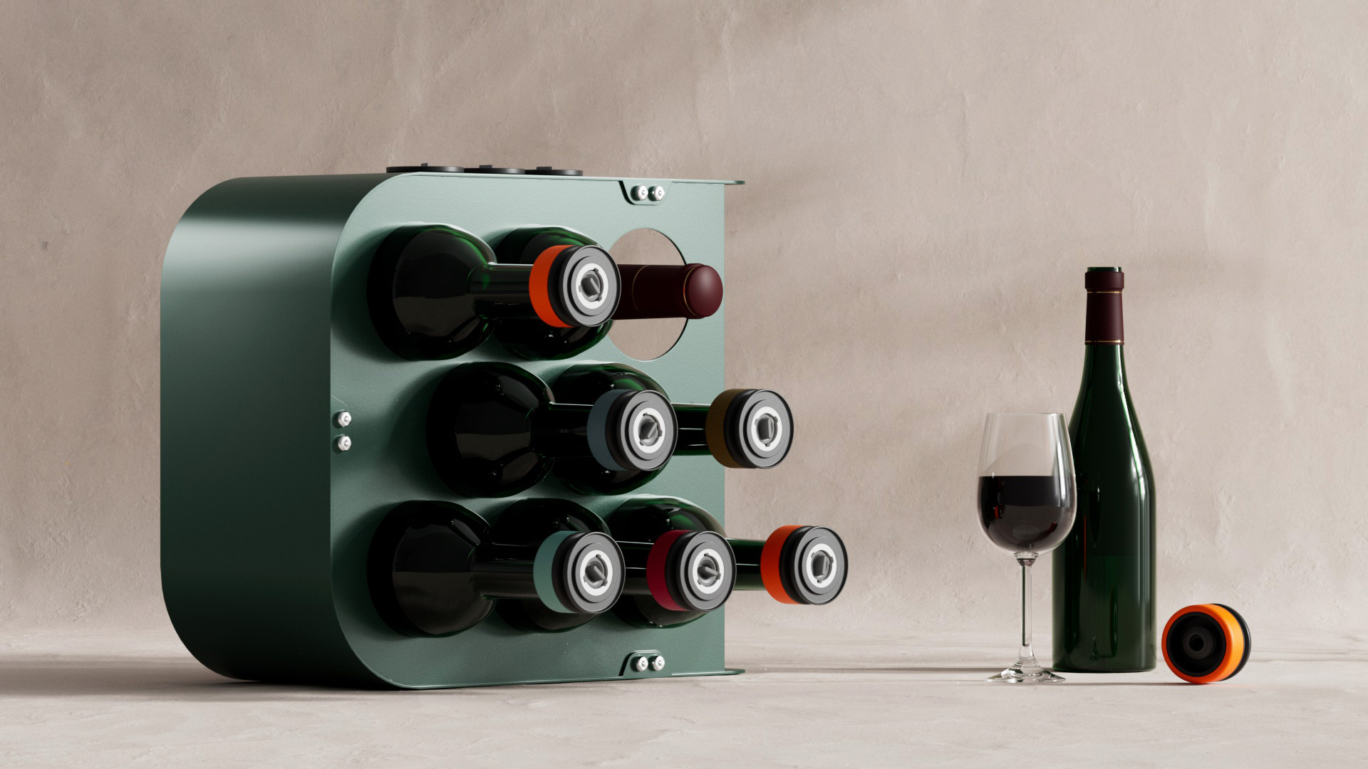 Bottle Holder in SUS 316 stainless steel designed by Filippo Batavia